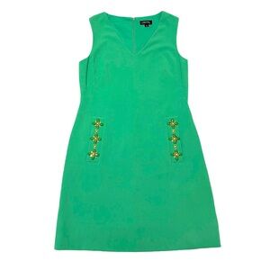 Tahari Shift Dress with Jewel Trimmed Pockets